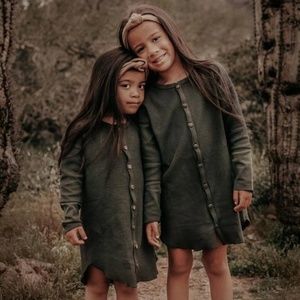 The Simple Folk | Organic waffle knit Shirt dress 8-9y